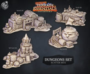 Dungeon Set Scatter Bits Props Terrain | Solid Resin 28mm, 32mm| Dungeons &  Dragons 5e Miniature | Pathfinder RPG Tabletop DnD| - Only-Games