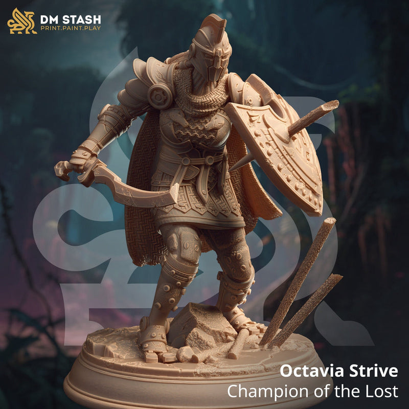 Female Fighter Ranger Paladin | Miniature | 28mm, 32mm, 75mm, 100mm Scales | Pathfinder Figure | DnD | Figurine unpainted | DM Stash - Only-Games