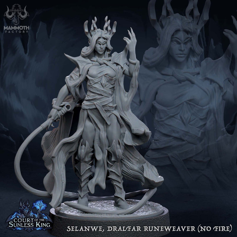 Female Dark Elf Priestess Cleric NPC D&D 5e Unpainted | 28mm, 32mm, 50mm,75mm,100mm | Dungeons and Dragons | Pathfinder | Mammoth Factory - Only-Games