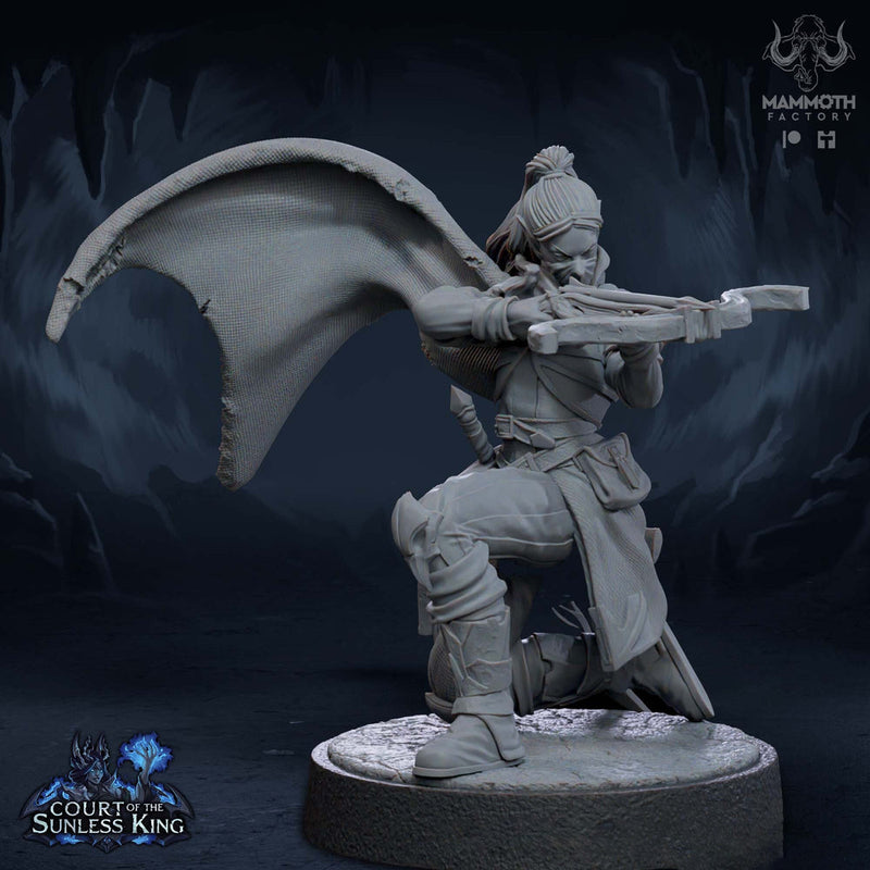 Female Elf Gloom Stalker Ranger Crossbow Expert  Unpainted | 28mm,32mm,54mm,75mm,100mm Scale |Resin Dungeons & Dragons |Mammoth Factory - Only-Games
