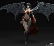Female Vampire Strahd Bride Consort with Wings Pinup | 28mm, 32mm, 50mm,75mm,100mm | Dungeons and Dragons | Pathfinder |3DArtGuy - Only-Games