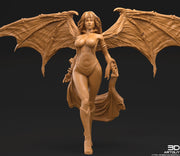 Female Vampire Strahd Bride Consort with Wings Pinup | 28mm, 32mm, 50mm,75mm,100mm | Dungeons and Dragons | Pathfinder |3DArtGuy - Only-Games