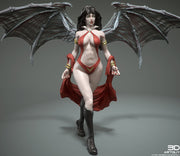 Female Vampire Strahd Bride Consort with Wings Pinup | 28mm, 32mm, 50mm,75mm,100mm | Dungeons and Dragons | Pathfinder |3DArtGuy - Only-Games