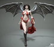 Female Vampire Strahd Bride Consort with Wings Pinup | 28mm, 32mm, 50mm,75mm,100mm | Dungeons and Dragons | Pathfinder |3DArtGuy - Only-Games
