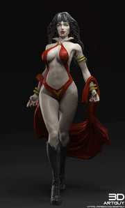 Female Vampire Strahd Bride Consort Pinup UNPAINTED | 28mm, 32mm, 50mm,75mm,100mm | Dungeons and Dragons | Pathfinder |3DArtGuy - Only-Games