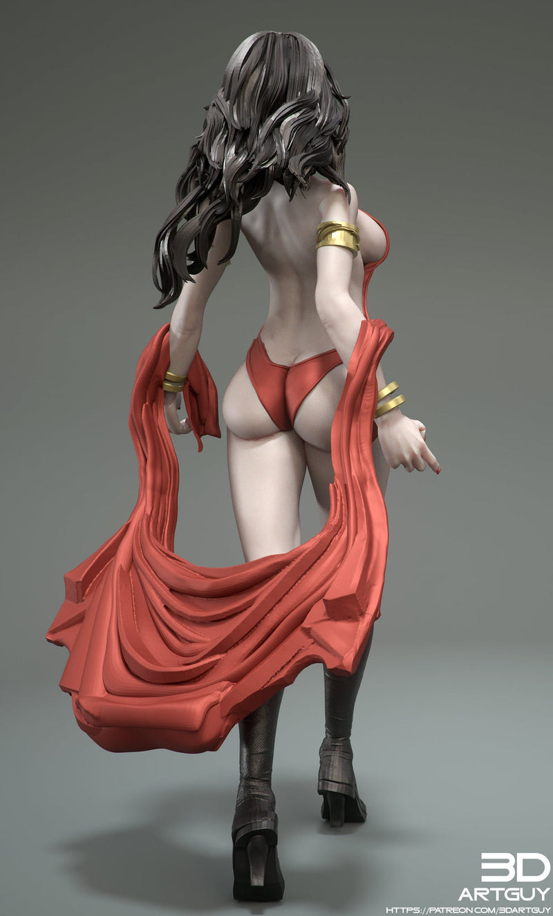 Female Vampire Strahd Bride Consort Pinup UNPAINTED | 28mm, 32mm, 50mm,75mm,100mm | Dungeons and Dragons | Pathfinder |3DArtGuy - Only-Games