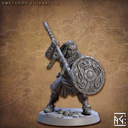 Female Ranger Fight Spear Shield | 28mm, 32mm, 54mm,75mm,100mm Scale Resin Miniature Dungeons and Dragons D&D Pathfinder | Artisan Guild - Only-Games