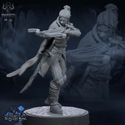 Female Elf Gloom Stalker Ranger Assassin Rogue Unpainted | 28mm,32mm,54mm,75mm,100mm Scale | Resin Dungeons and Dragons | Mammoth Factory - Only-Games