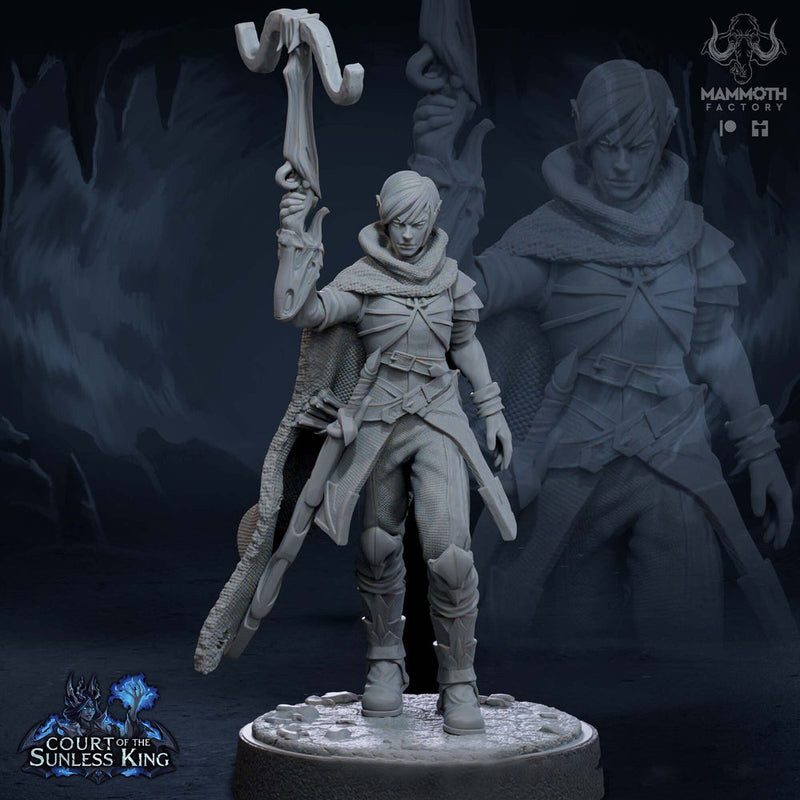 Female Elf Gloom Stalker Ranger Crossbow Expert  Unpainted | 28mm,32mm,54mm,75mm,100mm Scale |Resin Dungeons & Dragons |Mammoth Factory - Only-Games