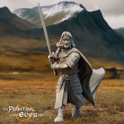 Human Ranger King Fighter with Sword | Miniature | 28mm, 32mm, 54mm, 75mm, 100mm Scales | Pathfinder Figure | DnD | Figurine unpainted | - Only-Games