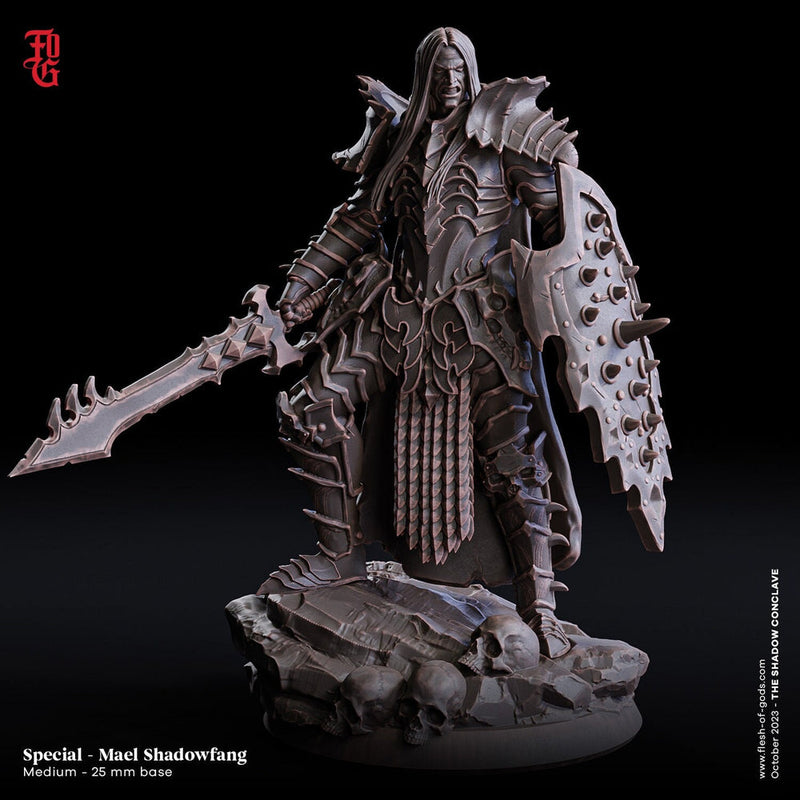 Oathbreaker Paladin Fighter PC / NPC | 28mm, 32mm,54mm,75mm,100mm Scales | Player Character Mini  -D&D 5e Pathfinder Figurine |Flesh of Gods - Only-Games