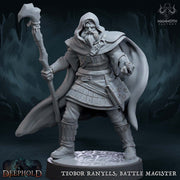 Human Male Wizard Sorcerer | 28mm, 32mm,54mm,75mm,100mm Scale Resin Miniature | Dungeons and Dragons | Flynn Athersen Mammoth Factory - Only-Games