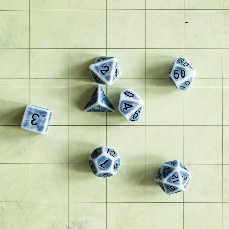 Archaic Light Blue Dice Set