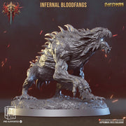 Fiend Hounds, Bloofd Fangs, Dire Chaos Wolves | 28mm, 32mm,54mm,75mm Scale | Dungeons and Dragons | Pathfinder Miniatures | Figurine | DnD | - Only-Games