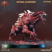 Fiend Hounds, Bloofd Fangs, Dire Chaos Wolves | 28mm, 32mm,54mm,75mm Scale | Dungeons and Dragons | Pathfinder Miniatures | Figurine | DnD | - Only-Games