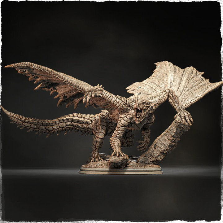 North American Dragon (4 sizes) D&D  Miniature |  220mm Long,  235mm Wing Span | Resin Dragon Statue | Figurine | Dungeons and Dragons 5e - Only-Games