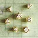 White and Gold Metal Dice Set
