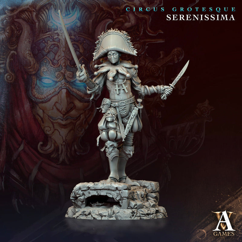 Rogue Phantom, Assassin, Swashbuckler | 28mm,32mm,54mm,75mm,100mm Scale | Dungeons and Dragons Miniature Figurine D&D 5e | Archvillain Games - Only-Games