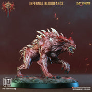 Fiend Hounds, Bloofd Fangs, Dire Chaos Wolves | 28mm, 32mm,54mm,75mm Scale | Dungeons and Dragons | Pathfinder Miniatures | Figurine | DnD | - Only-Games