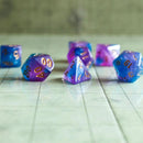 Pink and Blue Galaxy Dice Set