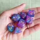 Pink and Blue Galaxy Dice Set