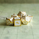 White and Gold Metal Dice Set