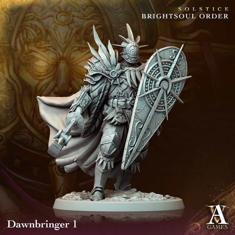 Goliath Paladin Cleric Fighter Knight Unpainted Miniature | 28mm, 32mm, 54mm,75mm, 100 Scales | Dungeons and Dragons | Pathfinder - Only-Games