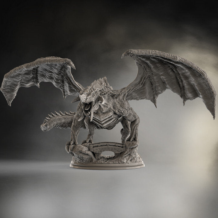 Chromatic Black Dragon (4 sizes) D&D  Miniature |  250mm Long,  200mm Wing Span | Resin Dragon Statue | Figurine | Dungeons and Dragons 5e - Only-Games