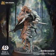 Dragonborn Rogue Thief Assassin, PC / NPC unpainted Miniature | 28mm, 32mm, 54mm, 75mm, 100mm Scales | Pathfinder Figure DnD | DM Stash | - Only-Games