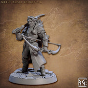 Elf Ranger Fighter Sword and Bow | 28mm, 32mm, 54mm,75mm,100mm Scale Resin Miniature Dungeons and Dragons D&D Pathfinder | Artisan Guild - Only-Games