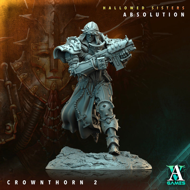 Sci-Fi Miniature Crownthorn Hallowed Sisters Absolution | 28mm,32mm, 54mm, 75mm,100mm Scales | Resin Mini | Archvillain Games - Only-Games