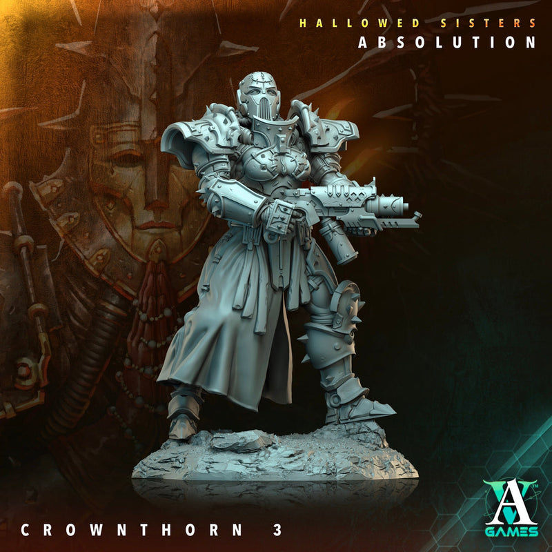 Sci-Fi Miniature Crownthorn Hallowed Sisters Absolution | 28mm,32mm, 54mm, 75mm,100mm Scales | Resin Mini | Archvillain Games - Only-Games