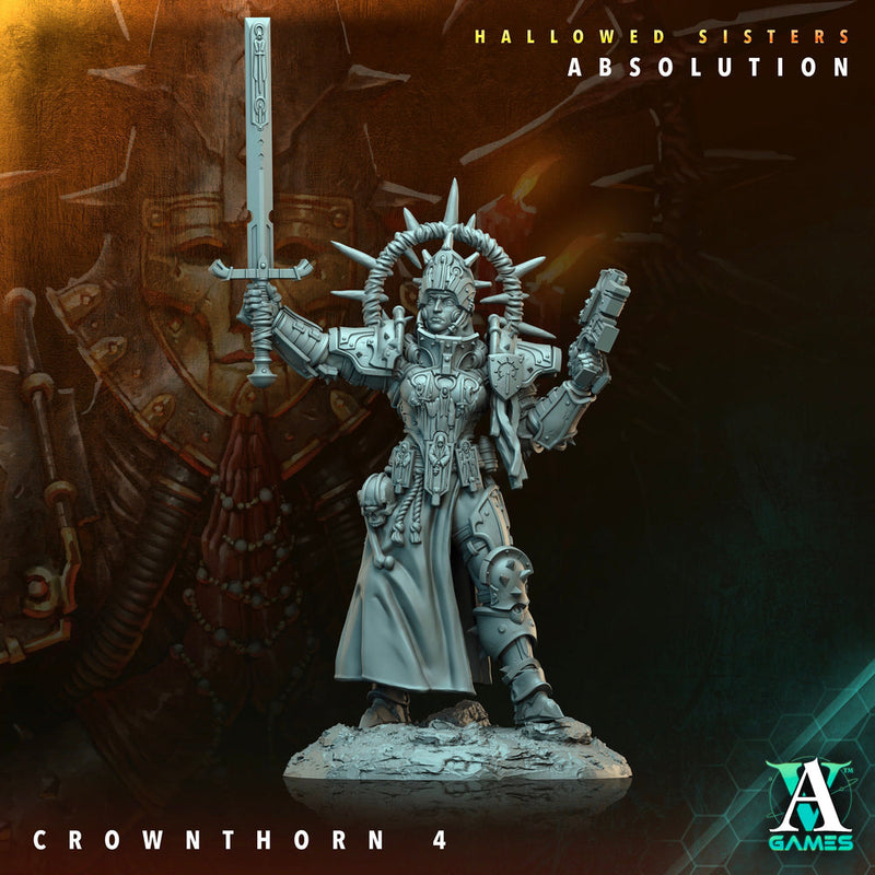 Sci-Fi Miniature Crownthorn Hallowed Sisters Absolution | 28mm,32mm, 54mm, 75mm,100mm Scales | Resin Mini | Archvillain Games - Only-Games