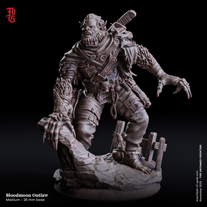 Bugbear Rogue Fighter Barbarian PC NPC | 28mm,32mm,54mm,75mm,100mm Scales | Player Character D&D 5e Pathfinder Figurine | Flesh of Gods - Only-Games