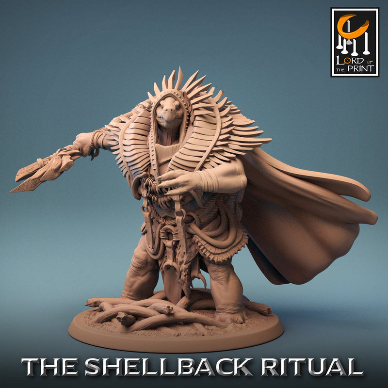 Tortle Druid Cleric Monk PC NPC | 28mm, 32mm,54mm,75mm, 100mm Scales | Player Character Mini -D&D 5e Pathfinder Figurine | Lord of the Print - Only-Games