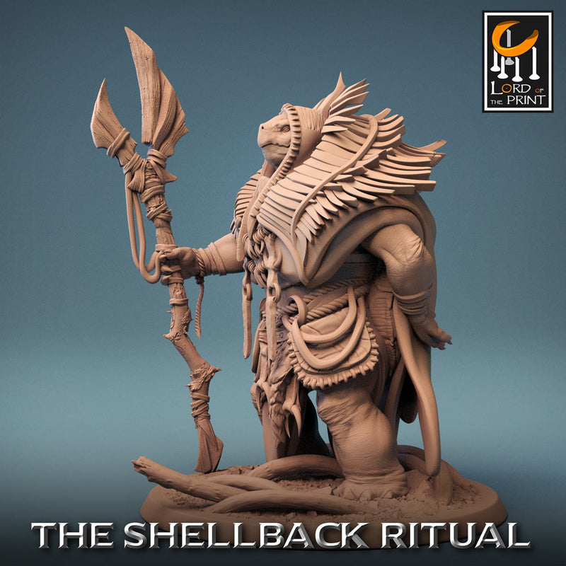 Tortle Druid Cleric Monk PC NPC | 28mm, 32mm,54mm,75mm, 100mm Scales | Player Character Mini -D&D 5e Pathfinder Figurine | Lord of the Print - Only-Games