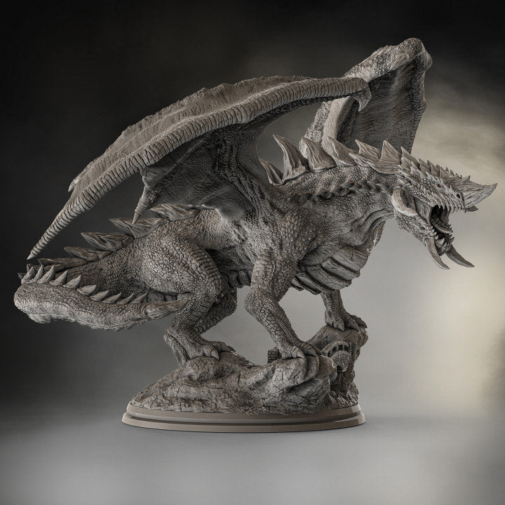 Chromatic Black Dragon (4 sizes) D&D  Miniature |  250mm Long,  200mm Wing Span | Resin Dragon Statue | Figurine | Dungeons and Dragons 5e - Only-Games