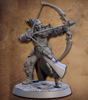 Elf Ranger Fighter Sharpshooter Bow | 28mm, 32mm, 54mm,75mm,100mm Scale Resin Miniature Dungeons and Dragons D&D Pathfinder | Artisan Guild - Only-Games