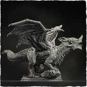 Chromatic Blue Dragon (4 sizes) D&D Miniature | 250mm Long, 225mm Wing Span | Resin Dragon Statue | Figurine - Only-Games
