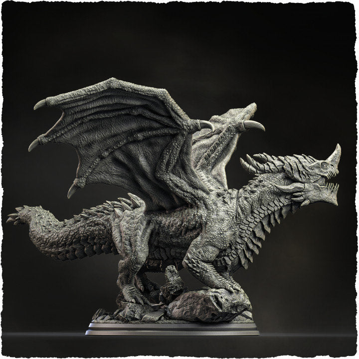 Chromatic Blue Dragon (4 sizes) D&D Miniature | 250mm Long, 225mm Wing Span | Resin Dragon Statue | Figurine - Only-Games