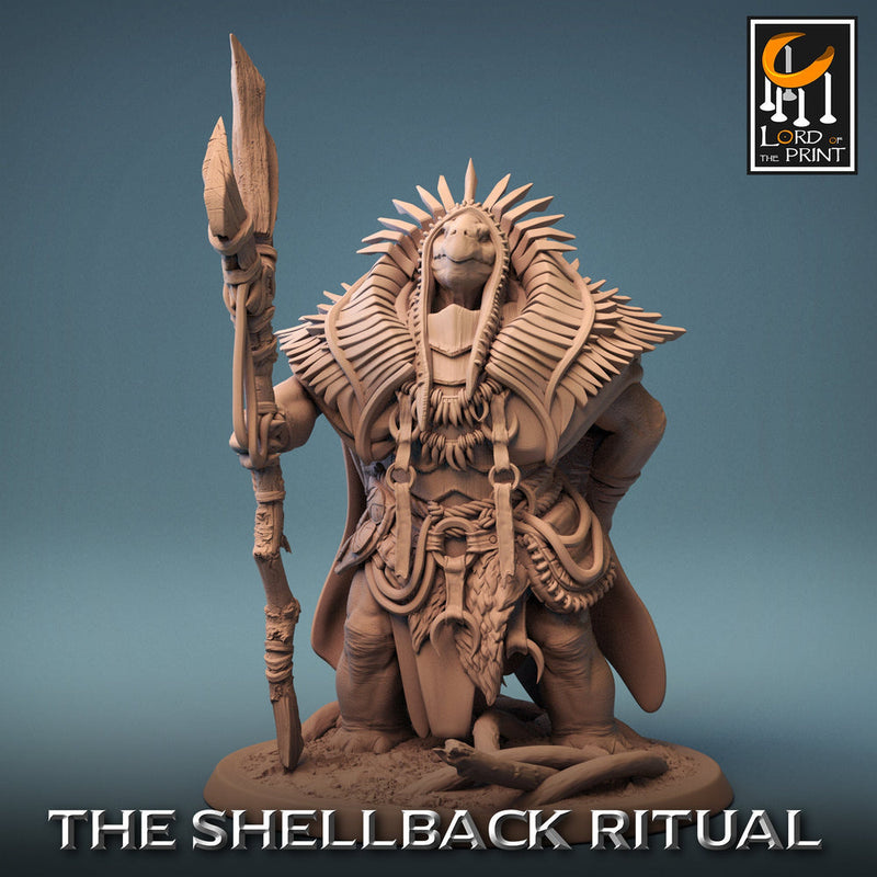 Tortle Druid Cleric Monk PC NPC | 28mm, 32mm,54mm,75mm, 100mm Scales | Player Character Mini -D&D 5e Pathfinder Figurine | Lord of the Print - Only-Games