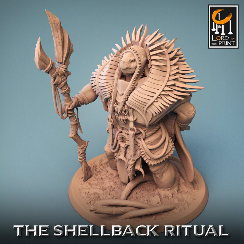 Tortle Druid Cleric Monk PC NPC | 28mm, 32mm,54mm,75mm, 100mm Scales | Player Character Mini -D&D 5e Pathfinder Figurine | Lord of the Print - Only-Games