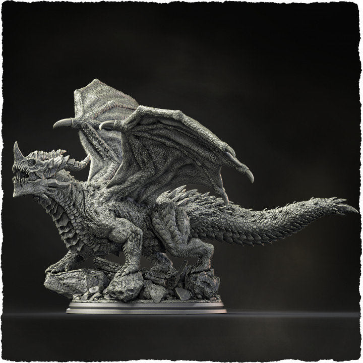 Chromatic Blue Dragon (4 sizes) D&D Miniature | 250mm Long, 225mm Wing Span | Resin Dragon Statue | Figurine - Only-Games