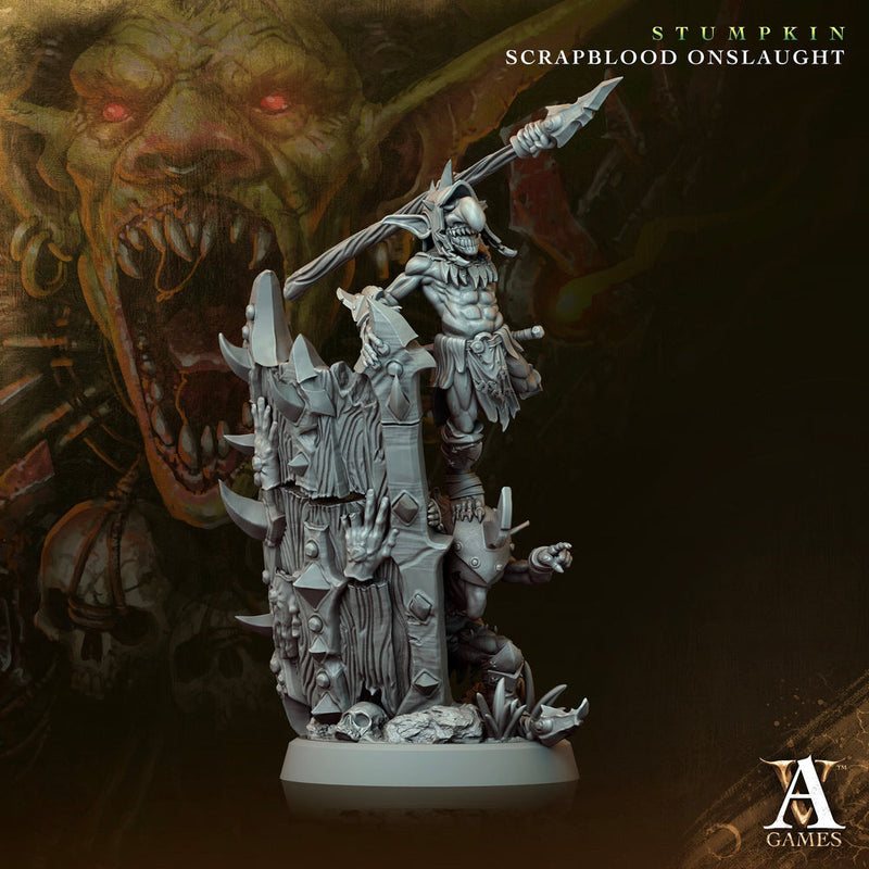 Goblin Pair with Tower Shield | Dungeons and Dragons | 28mm,32mm,54mm,75mm,100mm Scales | Pathfinder Mini for Painting | Archvillain Games - Only-Games