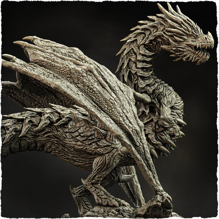 Chromatic Dragon (4 sizes) D&D Miniature |  250mm Long,  225mm Wing Span | Resin Dragon Statue | Figurine | Dungeons and Dragons 5e - Only-Games