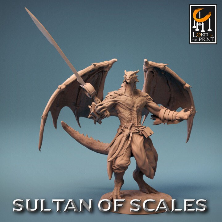 Dragonborn Fighter Ranger Barbarian | 28mm,32mm,54mm,75mm,100mm Scale Resin Mini | Dungeons and Dragons D&D 5e Pathfinder |Lord of the Print - Only-Games