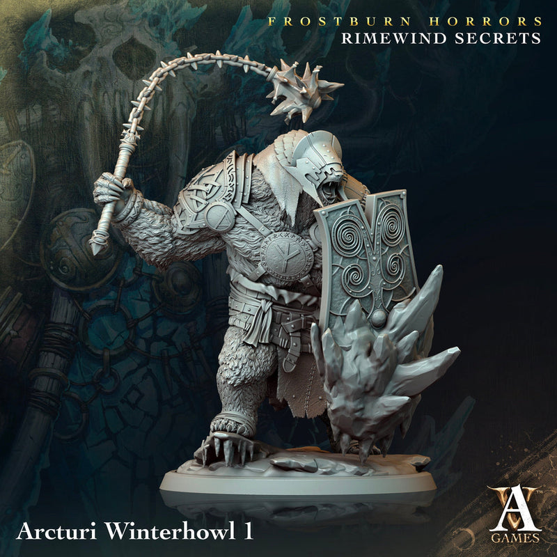 Frostburn Bear Vanguard | Archvillain Games | DnD RPG Role Playing Game | Pathfinder | Figure for Painting | Resin | Dungeons and Dragons | - Only-Games