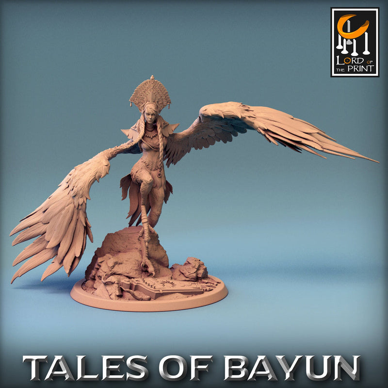 Harpy Winged Monstrosity | 28mm,32mm,54mm,75mm,100mm Scale Resin Mini | Dungeons and Dragons D&D 5e Pathfinder | Lord of the Print - Only-Games