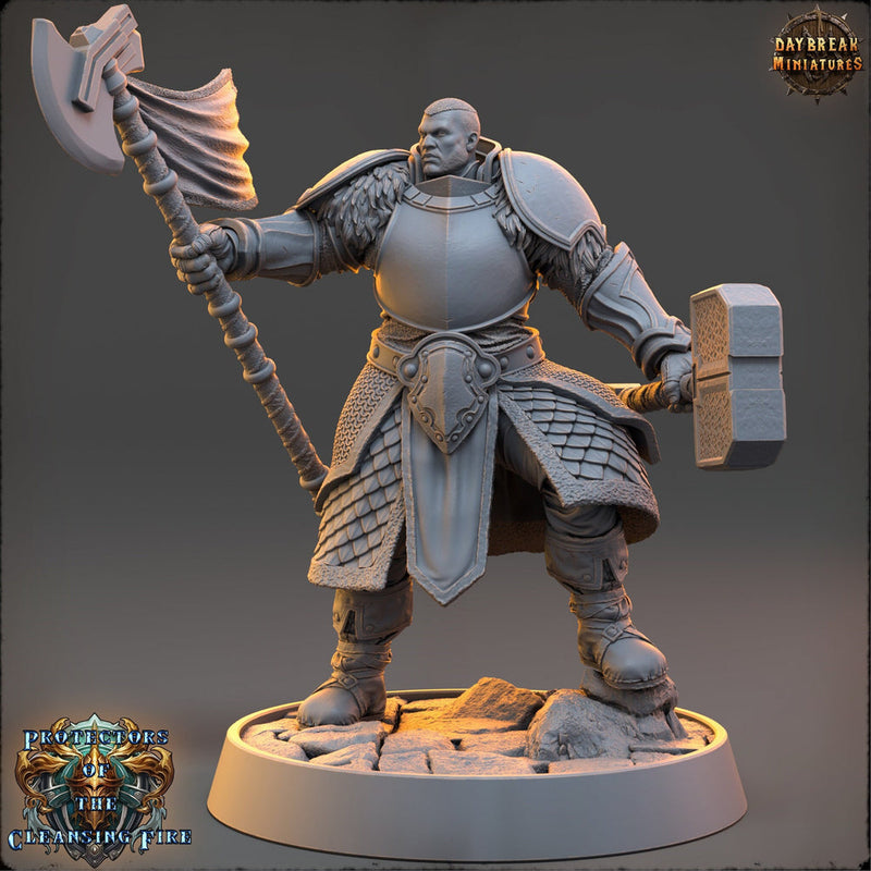 Oath of Devotion Paladin, Cleric PC Unpainted  | 28mm,32mm,54mm,75mm,100mm Scales | Dungeons and Dragons | Pathfinder | Daybreak Miniatures - Only-Games