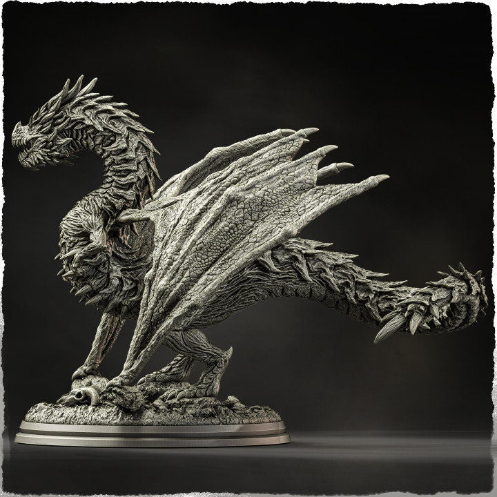 Chromatic Dragon (4 sizes) D&D Miniature |  250mm Long,  225mm Wing Span | Resin Dragon Statue | Figurine | Dungeons and Dragons 5e - Only-Games